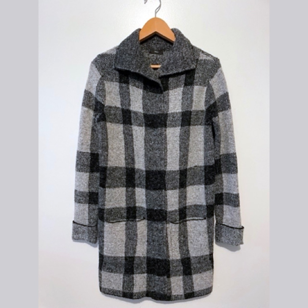 M&Co Cardigan Coat - Bold Black + Grey check pattern - UK Size 8